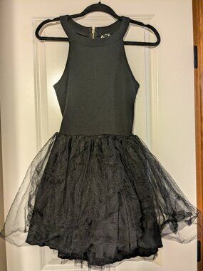 Windsor black high neck tutu dress